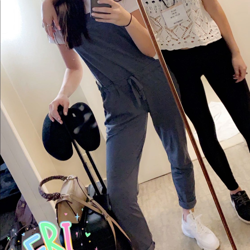 Gray Sweatpants Overalls